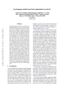 Can language models learn from explanations in context?