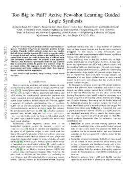Too Big to Fail? Active Few-Shot Learning Guided Logic Synthesis