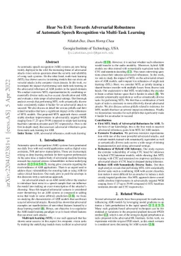 Hear No Evil: Towards Adversarial Robustness of Automatic Speech
  Recognition via Multi-Task Learning