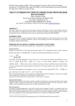 What can predictive speech coders learn from speaker recognizers?