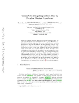 OccamNets: Mitigating Dataset Bias by Favoring Simpler Hypotheses