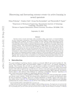 Discovering and forecasting extreme events via active learning in neural
  operators