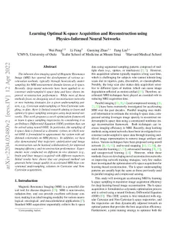 Learning Optimal K-space Acquisition and Reconstruction using
  Physics-Informed Neural Networks