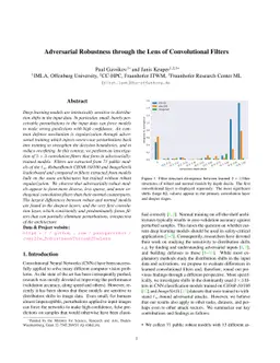 Adversarial Robustness through the Lens of Convolutional Filters