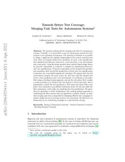 Towards Better Test Coverage: Merging Unit Tests for Autonomous Systems