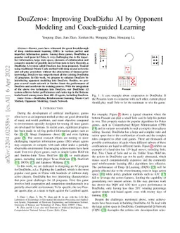 DouZero+: Improving DouDizhu AI by Opponent Modeling and Coach-guided
  Learning