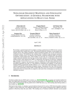 Nonlinear gradient mappings and stochastic optimization: A general
  framework with applications to heavy-tail noise