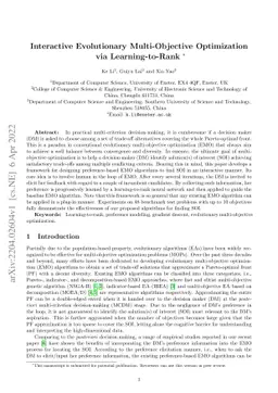 Interactive Evolutionary Multi-Objective Optimization via
  Learning-to-Rank