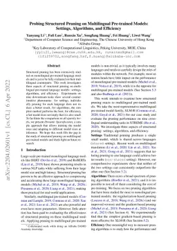 Probing Structured Pruning on Multilingual Pre-trained Models: Settings,
  Algorithms, and Efficiency