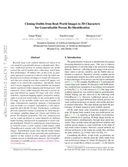 Cloning Outfits from Real-World Images to 3D Characters for
  Generalizable Person Re-Identification