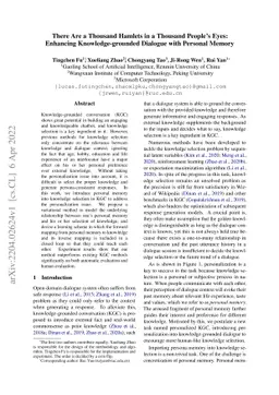 There Are a Thousand Hamlets in a Thousand People's Eyes: Enhancing
  Knowledge-grounded Dialogue with Personal Memory