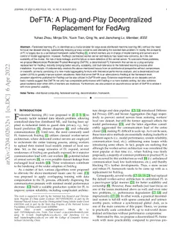 DeFTA: A Plug-and-Play Decentralized Replacement for FedAvg