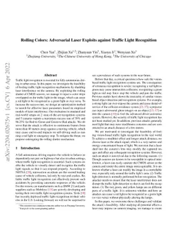 Rolling Colors: Adversarial Laser Exploits against Traffic Light
  Recognition