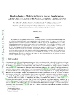 Random Features Model with General Convex Regularization: A Fine Grained
  Analysis with Precise Asymptotic Learning Curves