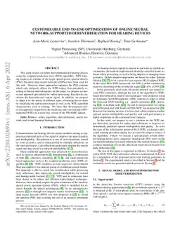 Customizable End-to-end Optimization of Online Neural Network-supported
  Dereverberation for Hearing Devices