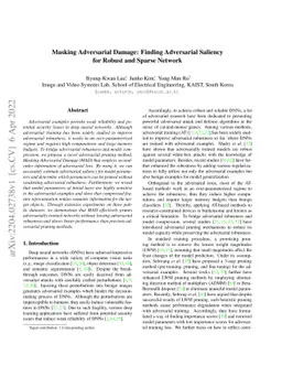 Masking Adversarial Damage: Finding Adversarial Saliency for Robust and
  Sparse Network
