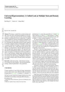 Universal Representations: A Unified Look at Multiple Task and Domain
  Learning