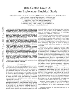 Data-Centric Green AI: An Exploratory Empirical Study