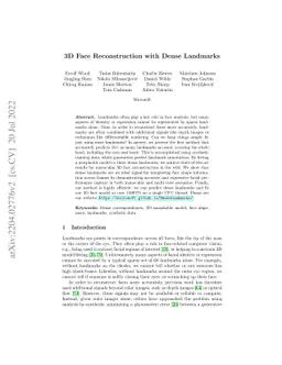 3D face reconstruction with dense landmarks