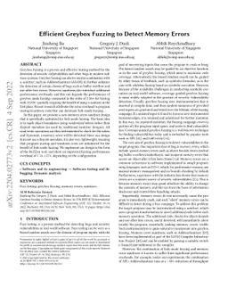 Efficient Greybox Fuzzing to Detect Memory Errors