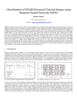 Classification of NEQR Processed Classical Images using Quantum Neural
  Networks (QNN)