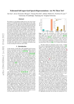Federated Self-supervised Speech Representations: Are We There Yet?