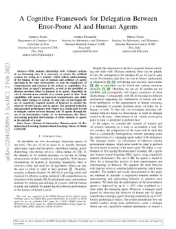 A Cognitive Framework for Delegation Between Error-Prone AI and Human
  Agents