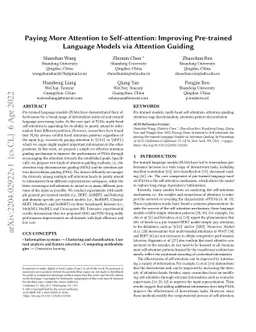 Paying More Attention to Self-attention: Improving Pre-trained Language
  Models via Attention Guiding
