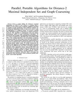 Parallel, Portable Algorithms for Distance-2 Maximal Independent Set and
  Graph Coarsening