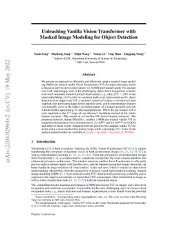 Unleashing Vanilla Vision Transformer with Masked Image Modeling for
  Object Detection