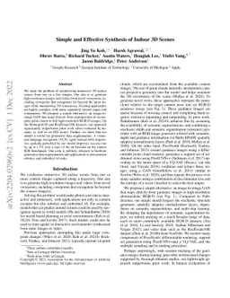 Simple and Effective Synthesis of Indoor 3D Scenes