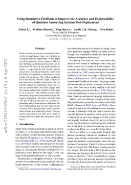 Using Interactive Feedback to Improve the Accuracy and Explainability of
  Question Answering Systems Post-Deployment