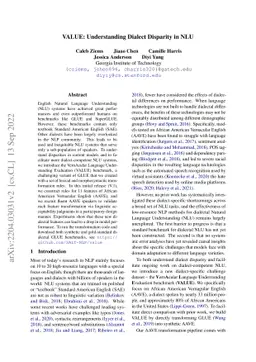 VALUE: Understanding Dialect Disparity in NLU