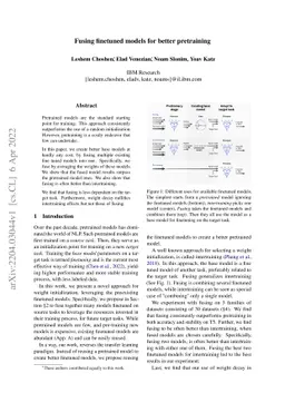 Fusing finetuned models for better pretraining