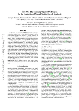 SOMOS: The Samsung Open MOS Dataset for the Evaluation of Neural
  Text-to-Speech Synthesis