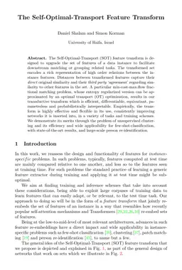 The Self-Optimal-Transport Feature Transform
