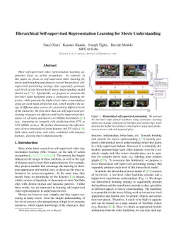 Hierarchical Self-supervised Representation Learning for Movie
  Understanding
