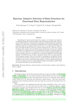 Bayesian Adaptive Selection of Basis Functions for Functional Data
  Representation