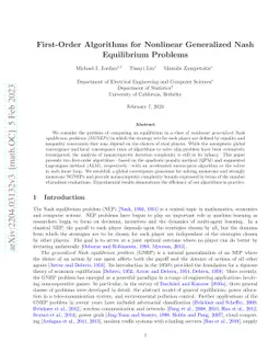 First-Order Algorithms for Nonlinear Generalized Nash Equilibrium
  Problems