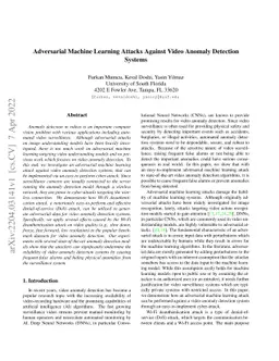 Adversarial Machine Learning Attacks Against Video Anomaly Detection
  Systems