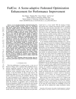 FedCos: A Scene-adaptive Federated Optimization Enhancement for
  Performance Improvement