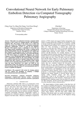 Convolutional Neural Network for Early Pulmonary Embolism Detection via
  Computed Tomography Pulmonary Angiography