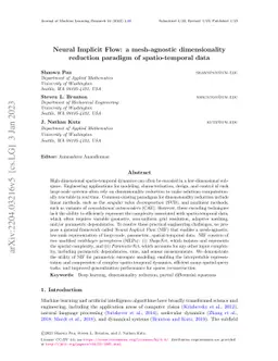Neural Implicit Flow: a mesh-agnostic dimensionality reduction paradigm
  of spatio-temporal data