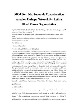MC-UNet Multi-module Concatenation based on U-shape Network for Retinal
  Blood Vessels Segmentation