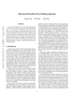 Rule-based Procedural Tree Modeling Approach
