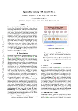 Speech Pre-training with Acoustic Piece