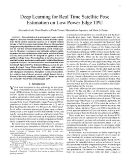 Deep Learning for Real Time Satellite Pose Estimation on Low Power Edge
  TPU
