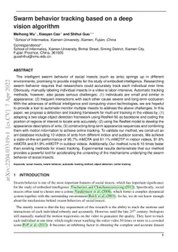 Swarm behavior tracking based on a deep vision algorithm