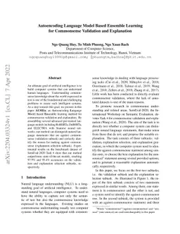 Autoencoding Language Model Based Ensemble Learning for Commonsense
  Validation and Explanation