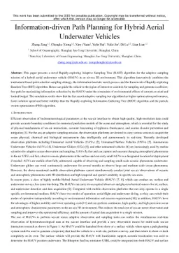 Information-driven Path Planning for Hybrid Aerial Underwater Vehicles